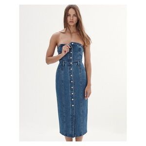 (SOLD OUT ONLINE) Madewell Denim Strapless Maxi Dress in McCabe Wash